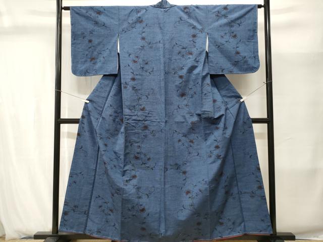 平和屋着物■上質な紬　枝花文　正絹　逸品　CABJ2874ev