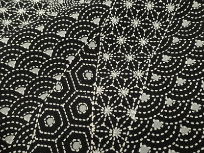 平和屋着物■上質な小紋　切嵌吉祥文　黒地　正絹　逸品　CABJ2875ev