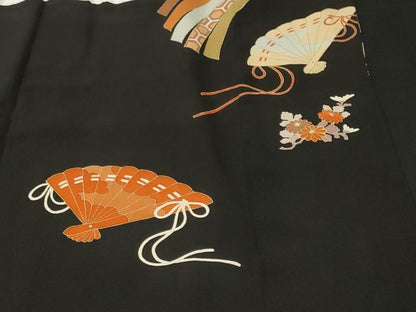 平和屋着物■豪華黒留袖　駒刺繍　束ね熨斗宝尽し文　貝桶花文　金彩　正絹　逸品　CABJ2877ev