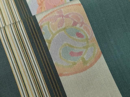 平和屋着物■本場染大島紬　宝尽し間道　鈴乃屋扱い　正絹　逸品　CABJ2880ev