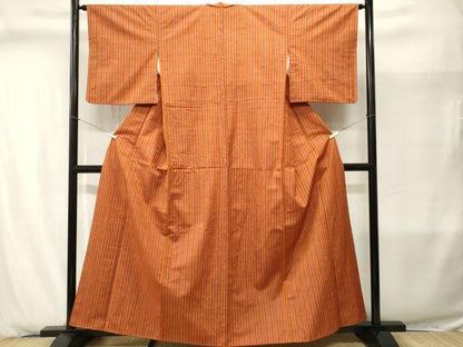 平和屋着物■上質な紬　縞　正絹　逸品　CABJ2888ev