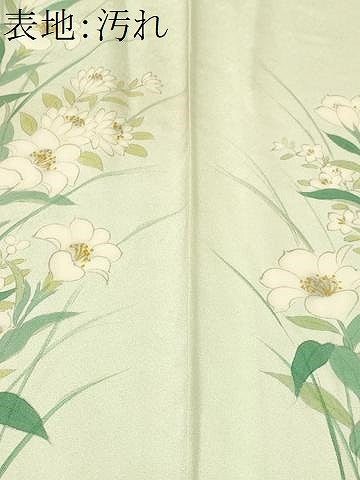 平和屋着物■訪問着　刺繍　草花文　正絹　逸品　CABJ2898ev