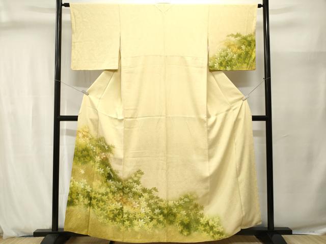 平和屋着物■訪問着　草木楓文　暈し染め　正絹　逸品　CABJ2899ev