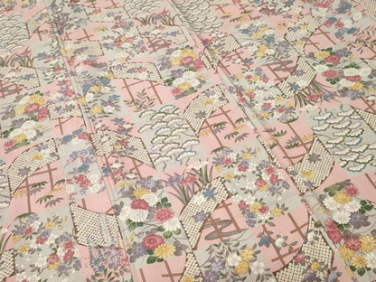 平和屋着物■上質な小紋　紬地　松竹梅花文　正絹　逸品　CABJ2900ev