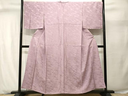平和屋着物■上質な色無地　飛鶴地紋　紅藤色　正絹　逸品　CABJ2902ev