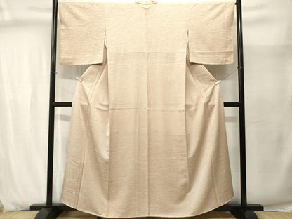 平和屋着物■上質な色無地　横段地紋　薄梅鼠色　正絹　逸品　CABJ2903ev