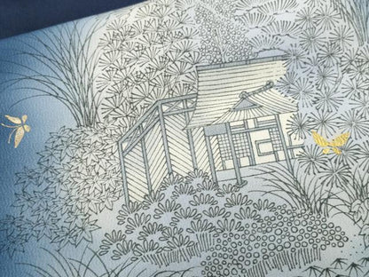 平和屋着物■訪問着　御所解文　舞蝶文　暈し染め　金彩　仮絵羽　洗える着物　未使用　CABJ2906ev