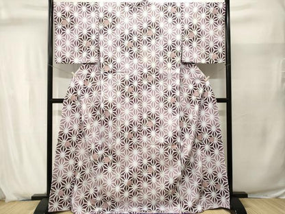平和屋着物■小紋　雪輪蔦の葉麻の葉文様　洗える着物　CABJ2907ev