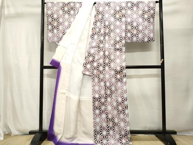 平和屋着物■小紋　雪輪蔦の葉麻の葉文様　洗える着物　CABJ2907ev