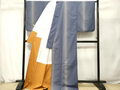 平和屋着物■小紋　幾何学文　ロング丈　洗える着物　CABJ2912ev