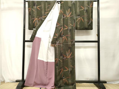 平和屋着物■小紋　笹竹間道　洗える着物　CABJ2914ev