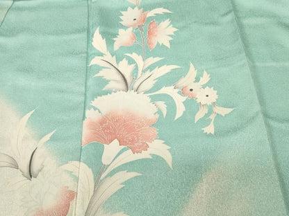 平和屋着物■訪問着　更紗草花文　暈し染め　正絹　逸品　CABJ2917ev