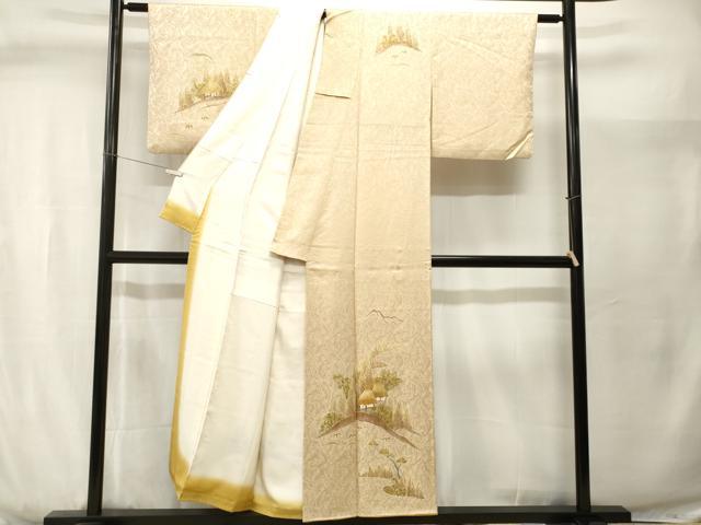平和屋着物■訪問着　風景文　金彩　正絹　逸品　CABJ2919ev