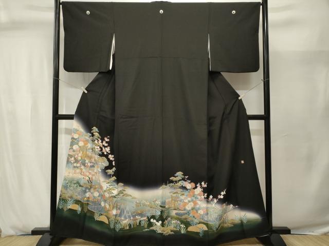 平和屋着物■豪華黒留袖　作家物　御所解文　暈し染め　金彩　正絹　逸品　CABJ2920ev