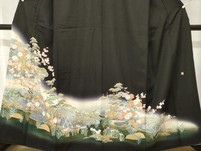 平和屋着物■豪華黒留袖　作家物　御所解文　暈し染め　金彩　正絹　逸品　CABJ2920ev