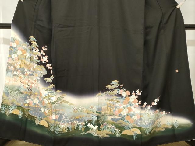 平和屋着物■豪華黒留袖　作家物　御所解文　暈し染め　金彩　正絹　逸品　CABJ2920ev