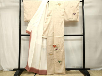 平和屋着物■訪問着　駒刺繍　桐　芝草文　正絹　逸品　CABJ2922ev