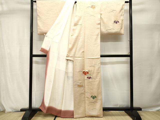 平和屋着物■訪問着　駒刺繍　桐　芝草文　正絹　逸品　CABJ2922ev
