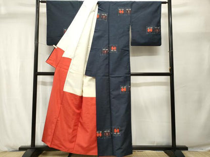 平和屋着物■上質な紬　遠州椿　正絹　逸品　CABJ2927ev
