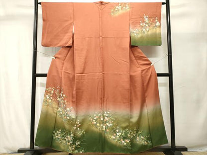 平和屋着物■訪問着　螺鈿　楽器草花文　暈し染め　金彩　正絹　逸品　CABJ2932ev