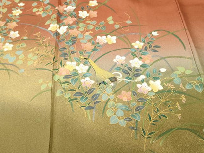 平和屋着物■訪問着　螺鈿　楽器草花文　暈し染め　金彩　正絹　逸品　CABJ2932ev