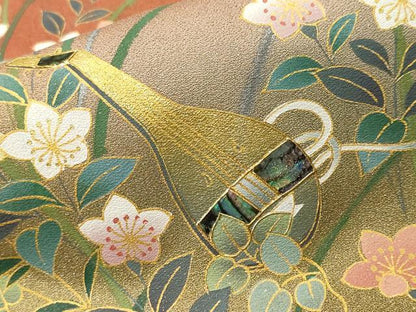 平和屋着物■訪問着　螺鈿　楽器草花文　暈し染め　金彩　正絹　逸品　CABJ2932ev