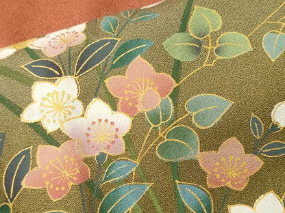 平和屋着物■訪問着　螺鈿　楽器草花文　暈し染め　金彩　正絹　逸品　CABJ2932ev