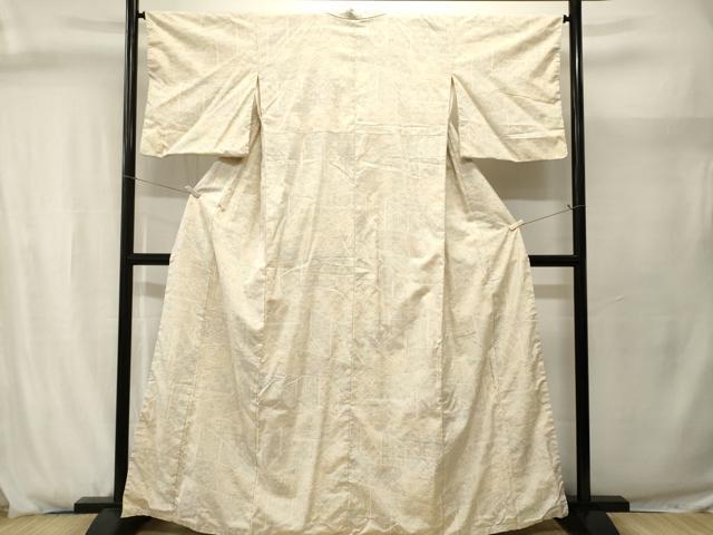平和屋着物■上質な紬　切嵌草花文　正絹　逸品　CABJ2933ev