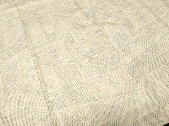 平和屋着物■上質な紬　切嵌草花文　正絹　逸品　CABJ2933ev