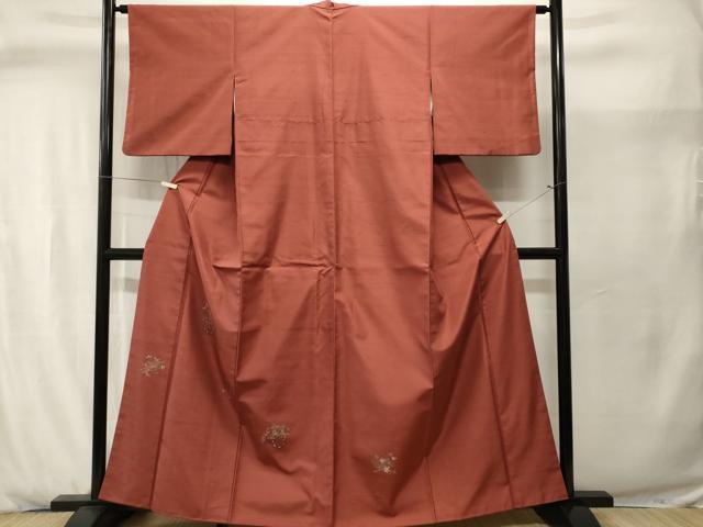 平和屋着物■訪問着　紬地　花筏　花車文　正絹　逸品　CABJ2935ev