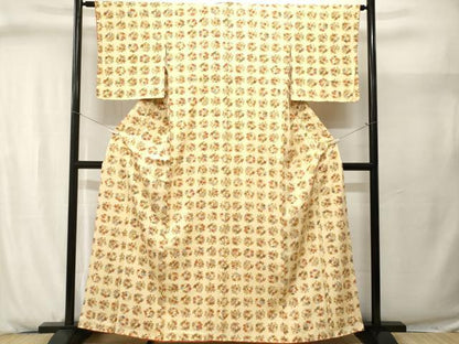 平和屋着物■上質な小紋　草花丸文　正絹　逸品　CABJ2936ev