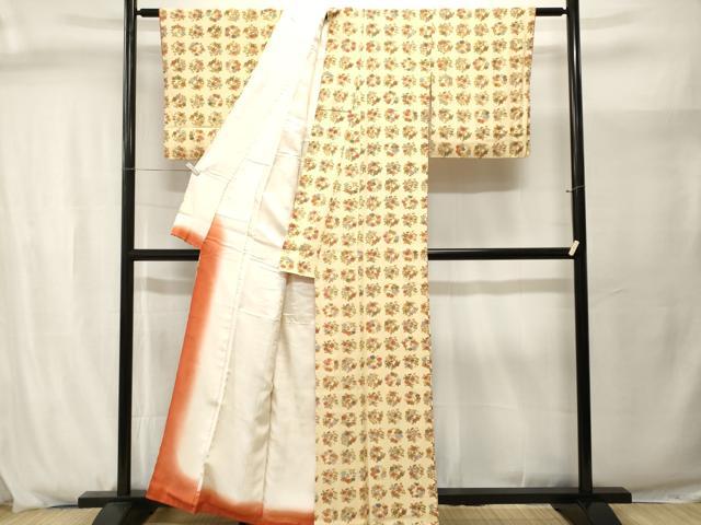 平和屋着物■上質な小紋　草花丸文　正絹　逸品　CABJ2936ev