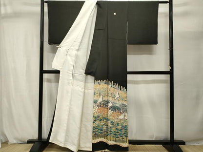 平和屋着物■豪華黒留袖　作家物　飛鶴浜松文　正絹　逸品　CABJ2938ev