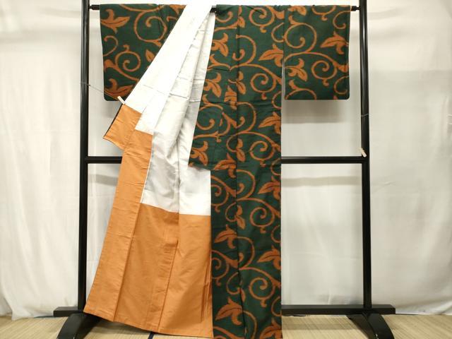 平和屋着物■上質な紬　唐草文　正絹　逸品　CABJ2942ev