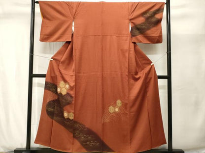 平和屋着物■訪問着　芒亀甲花文　金彩　正絹　逸品　CABJ2943ev