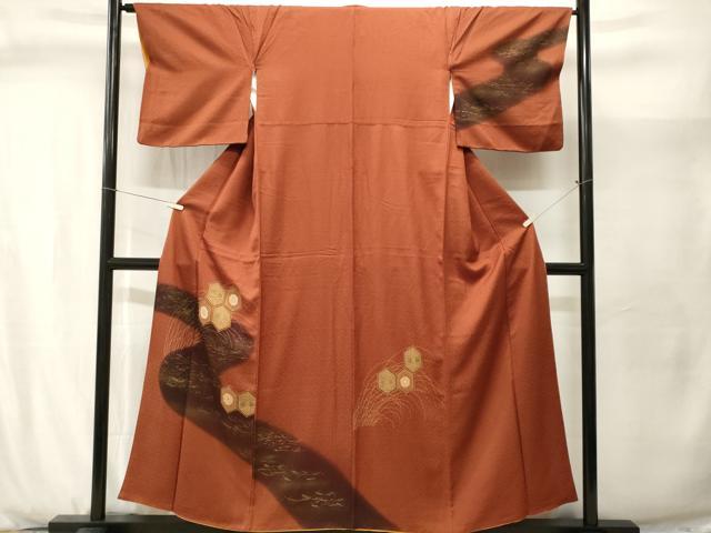 平和屋着物■訪問着　芒亀甲花文　金彩　正絹　逸品　CABJ2943ev