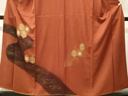 平和屋着物■訪問着　芒亀甲花文　金彩　正絹　逸品　CABJ2943ev