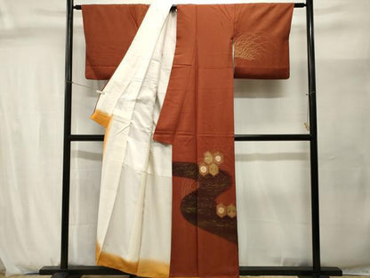 平和屋着物■訪問着　芒亀甲花文　金彩　正絹　逸品　CABJ2943ev
