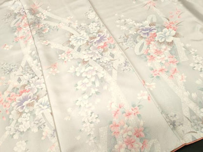 平和屋着物■訪問着　草花文　暈し染め　正絹　逸品　CABJ2944ev