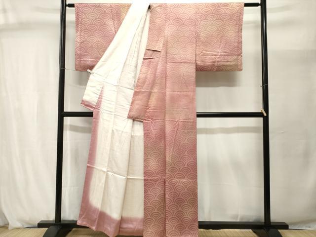 平和屋着物■上質な小紋　青海波霞文　暈し染め　正絹　逸品　CABJ2946ev