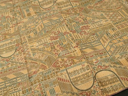 平和屋着物■本場染大島紬　吉祥風景文　正絹　逸品　CABJ2947ev