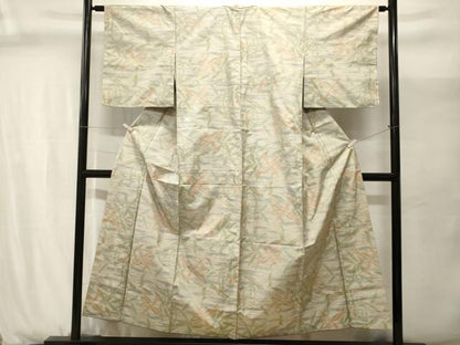 平和屋着物■本場大島紬　枝葉文　正絹　逸品　CABJ2948ev