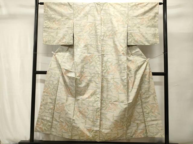 平和屋着物■本場大島紬　枝葉文　正絹　逸品　CABJ2948ev