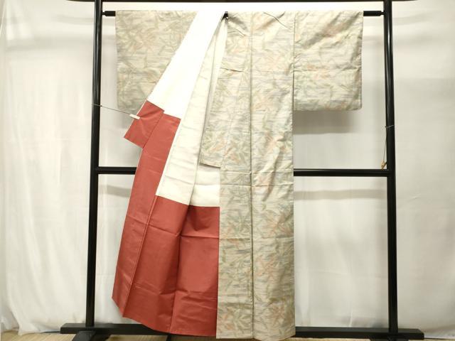 平和屋着物■本場大島紬　枝葉文　正絹　逸品　CABJ2948ev