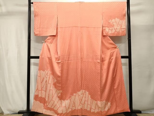 平和屋着物■訪問着　総絞り　竹　青海波地紋　正絹　逸品　CABJ2950ev