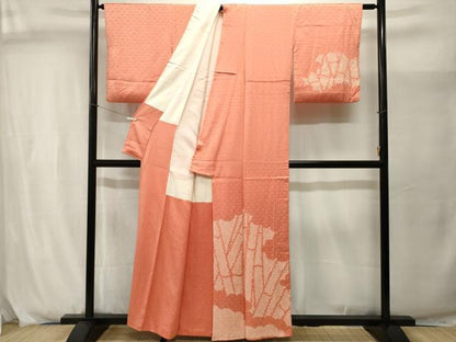 平和屋着物■訪問着　総絞り　竹　青海波地紋　正絹　逸品　CABJ2950ev