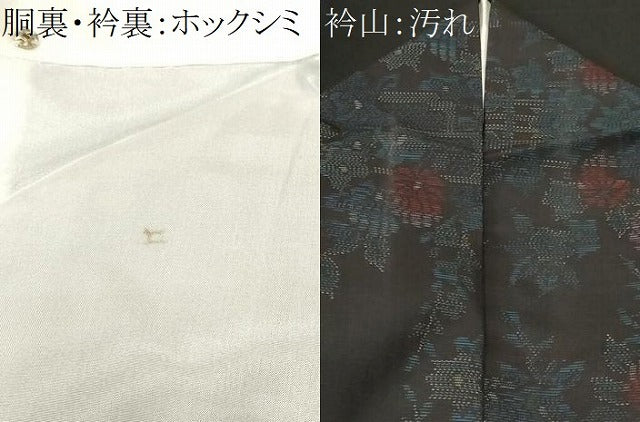 平和屋着物■本場大島紬　枝花文　正絹　逸品　CABJ2958ev