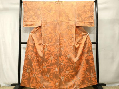 平和屋着物■上質な小紋　花文　正絹　逸品　CABJ2961ev
