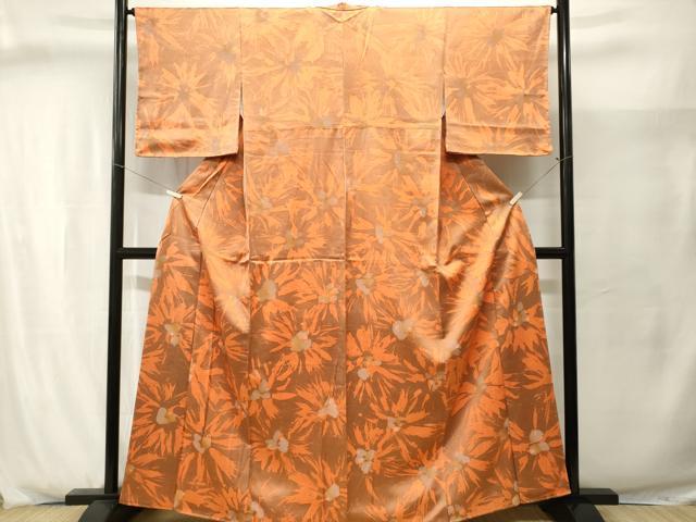 平和屋着物■上質な小紋　花文　正絹　逸品　CABJ2961ev