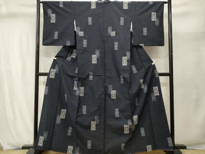 平和屋着物■上質な紬　色紙重ね花文　正絹　逸品　CABJ2963ev
